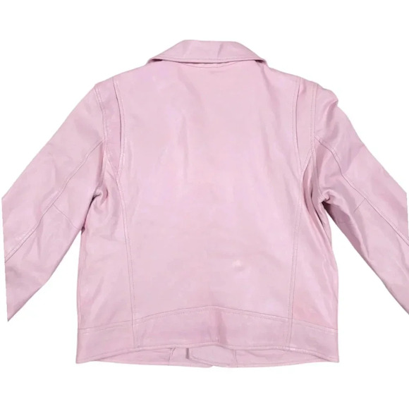 POLO RALPH LAUREN LAMB LEATHER MOTO ZIP UP JACKET GIRLS - Picture 9 of 11